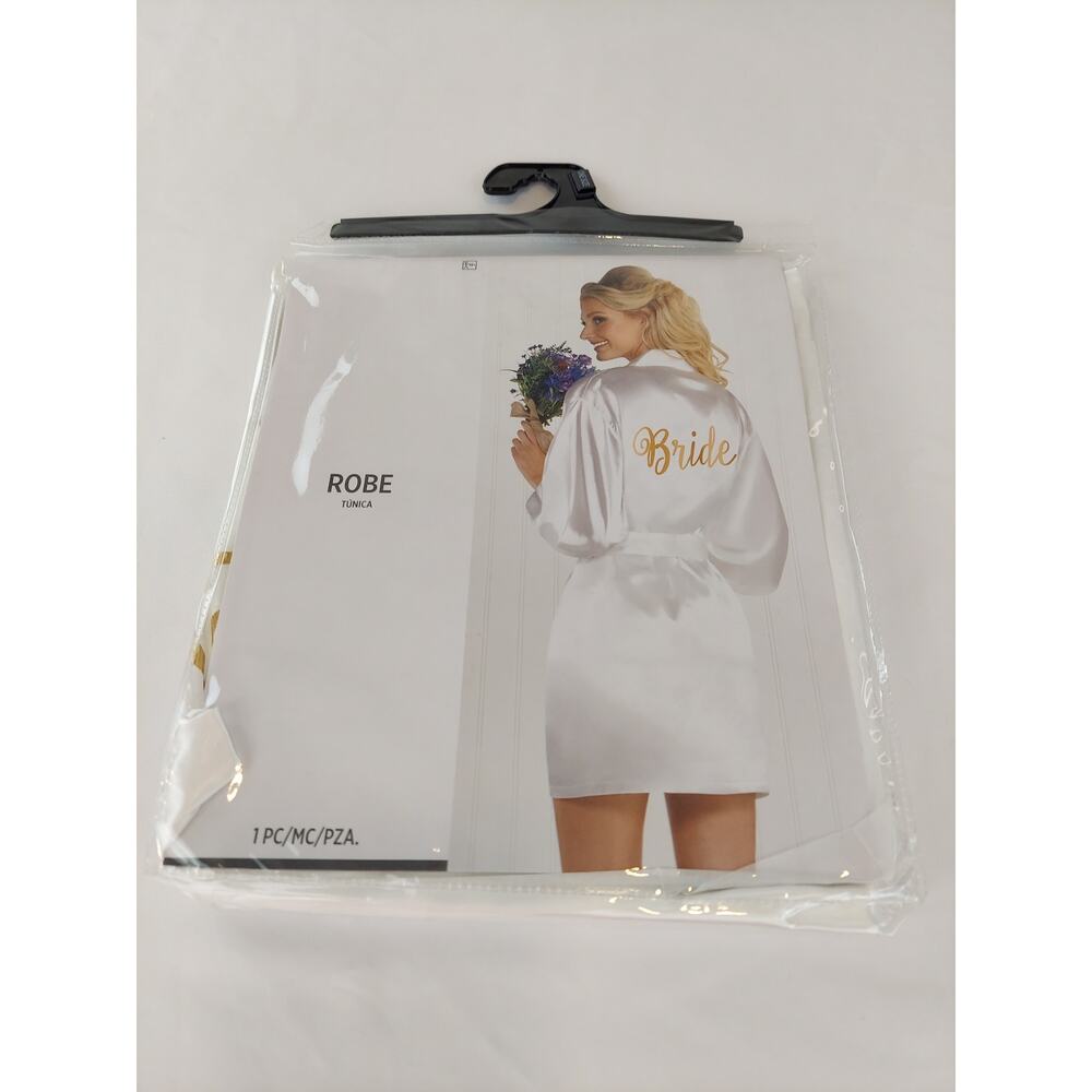 Bride's Robe White Satin Wedding Special Day Amscan One Size Fits Most
